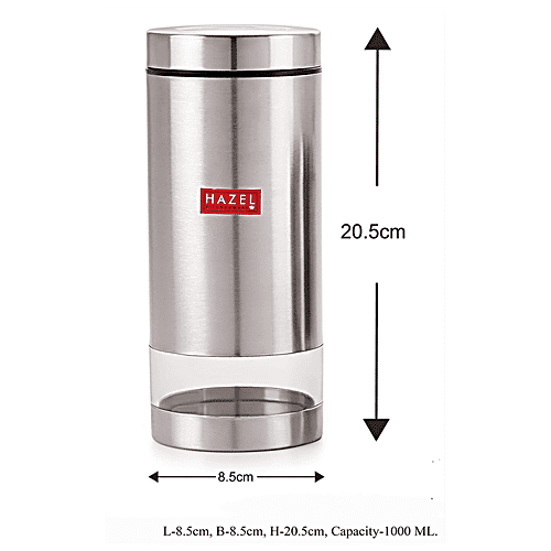 Buy HAZEL Stainless Steel Transparent See Through Container Silver