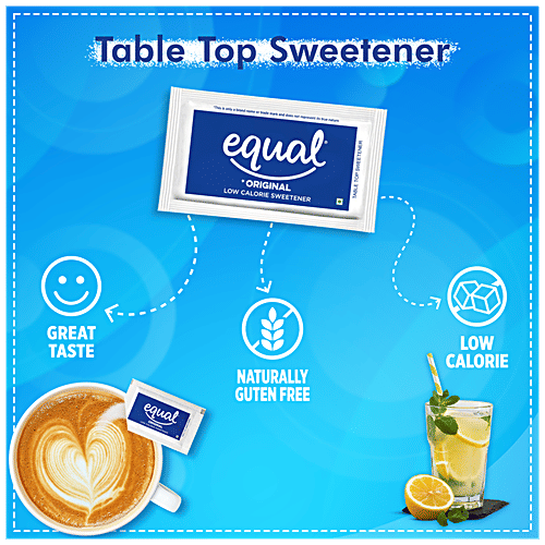 Equal Original Low-Calorie Sweetener - Sugar Free, Low Calories, Sugar Control, Diabetic Friendly, 75 g (100 Sachets x 0.75 g Each) 