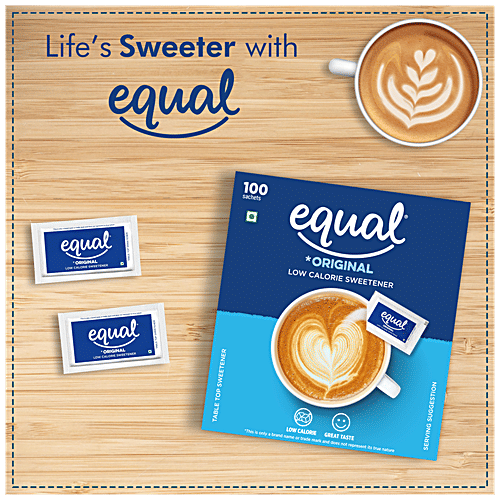 Equal Original Low-Calorie Sweetener - Sugar Free, Low Calories, Sugar Control, Diabetic Friendly, 75 g (100 Sachets x 0.75 g Each) 