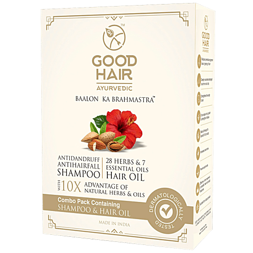 Good Hair Ayurvedic Hair Oil + Anti Dandruff & Hairfall Shampoo, 2 pcs (100 ml + 200 ml) 