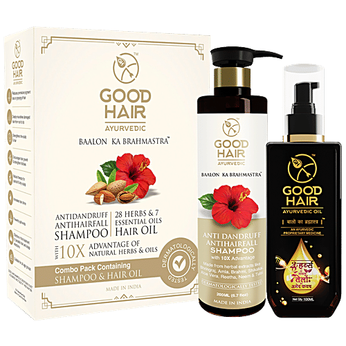 Buy Good Hair Ayurvedic Hair Oil + Anti Dandruff & Hairfall Shampoo