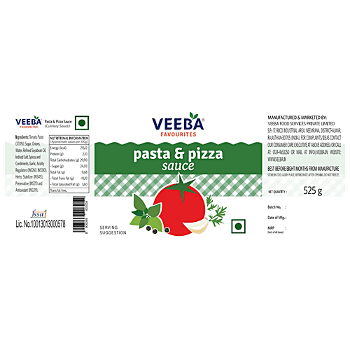 Veeba Pasta & Pizza Sauce, 525 g  