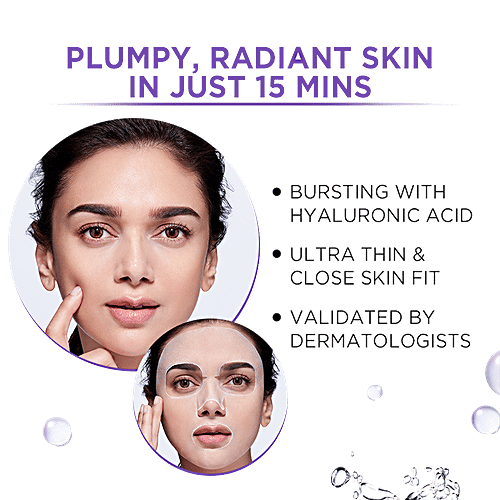 Loreal Paris Revitalift Hyaluronic Acid - Fresh Mix Serum Sheet Mask, 33 g (Pack of 5)