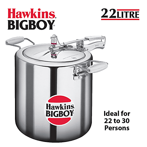 Hawkins Aluminium Pressure Cooker - Bakelite Handle, Silver, Bigboy, 22 L  