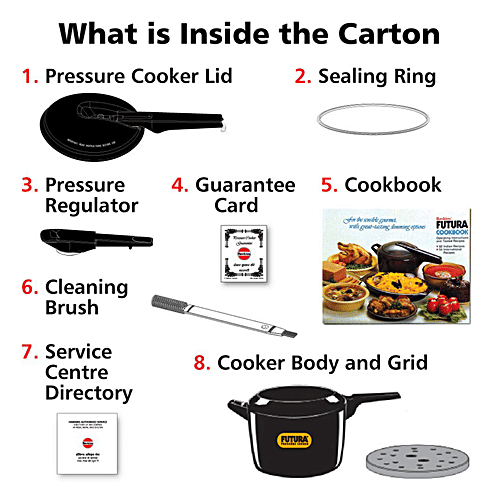 Hawkins Futura Hard Anodised Aluminium Pressure Cooker - Induction Base Black, FP60, 6 L