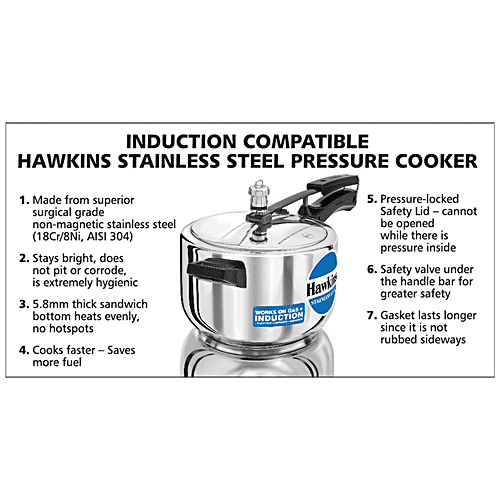 Buy Hawkins Stainless Steel Induction Compatible Pressure Cooker