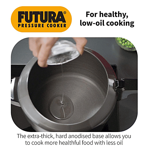 Hawkins Futura Hard Anodised Aluminium Pressure Cooker - Induction Base Black, IFP20, 2 L