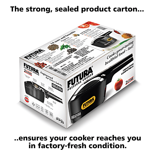 Hawkins Futura Hard Anodised Aluminium Pressure Cooker - Induction Base Black, IFP20, 2 L