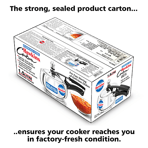 Hawkins Contura Stainless Steel Inner Lid Pressure Cooker - Induction Base, Silver, SSC15, 1.5 l  