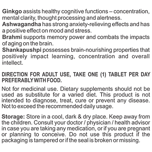 Bionova Brain Matrix Tablets - Nutrients To Support Mental Performance, 60 pcs  