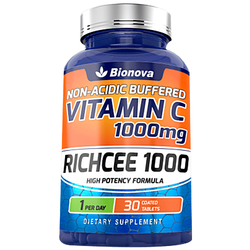 Bionova Richcee Vitamin C 1000mg Tablets - Non-Acidic, 30 pcs  