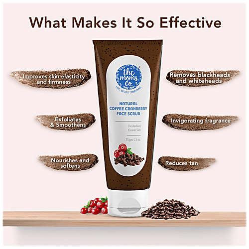 The Moms Co Natural Cranberry Coffee Face Scrub, 75 g  