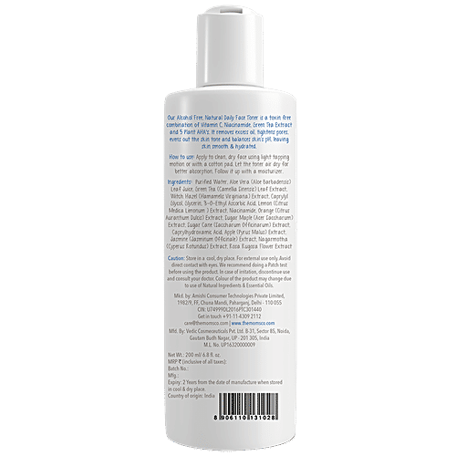 The Moms Co Natural Daily Face Toner - With Vitamin C, Alcohol-free, 200 ml  