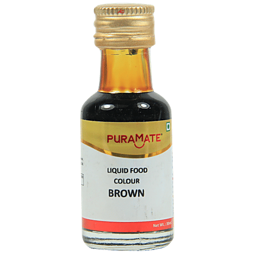 Puramate Liquid Food Colour - Brown, 30 ml bottle 