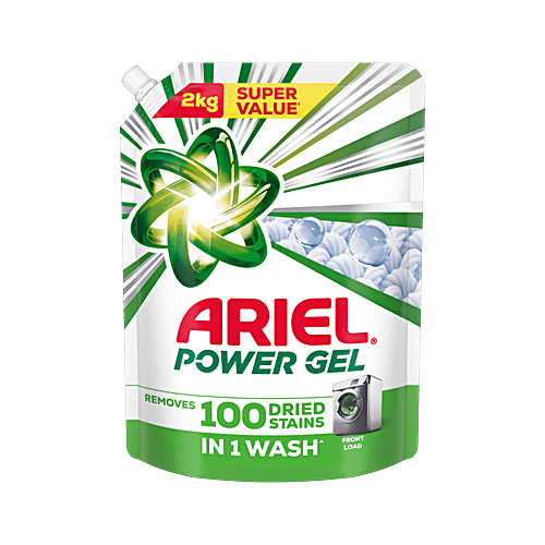 Ariel Power Gel Top Load & Semi Auto Liquid Detergent, 2 kg  Removes 100 Stains in 1 Wash