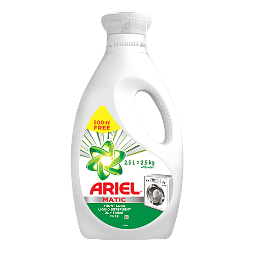 Ariel Matic Front Load Liquid Detergent, 2 L (Get 500 ml Free)