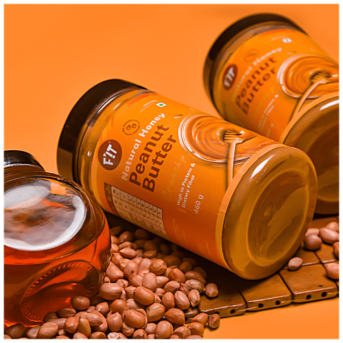 Fit Natural Honey Peanut Butter Crunchy, 460 g