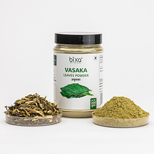 Bixa Botanical Vasaka Leaves Powder - Supports Healthy Respiratory Function & As Bronchodialator, 200 g  