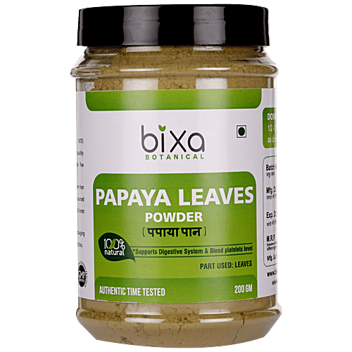 Bixa Botanical Papaya Leaves Powder, 200 g  