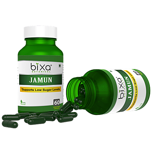 Bixa Botanical Jamun Extract - 5% Bitters, Supports Low Sugar Levels, 60 Capsules