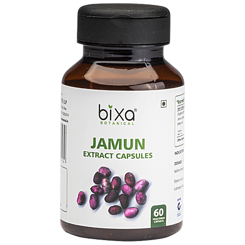 Bixa Botanical Jamun Extract - 5% Bitters, Supports Low Sugar Levels, 60 Capsules