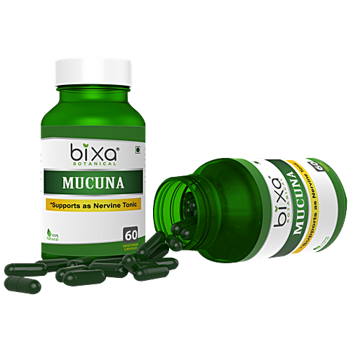 Bixa Botanical Mucuna/Kaunch Beej Extract - 15% L-Dopa by HPLC, 60 Capsules  