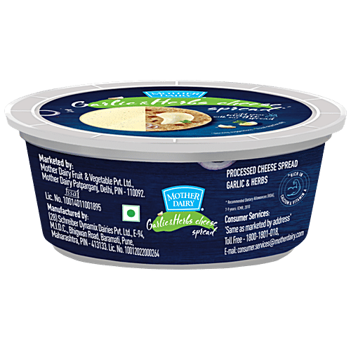 mother dairy Cheese Spread - Garlic & Herbs, 200 g Box 