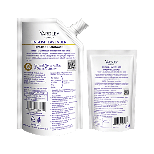 Yardley London English Lavender Fragrant Handwash, 650 ml (Get 150 ml Free) 