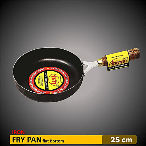 Trm Pure Iron Fry Pan - Flat Bottom, 26 cm , with Handle, 1 pc