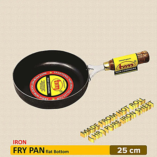 Trm Pure Iron Fry Pan - Flat Bottom, 26 cm , with Handle, 1 pc