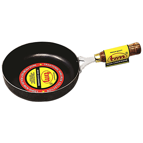 Trm Pure Iron Fry Pan - Flat Bottom, 26 cm , with Handle, 1 pc