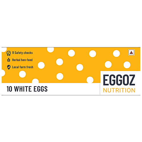 Buy Eggoz White Farm Fresh Eggs Omega 3 Rich With No DDGS, Hormone