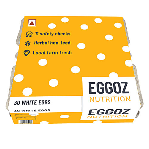 Buy Eggoz White Farm Fresh Eggs Omega 3 Rich With No DDGS, Hormone