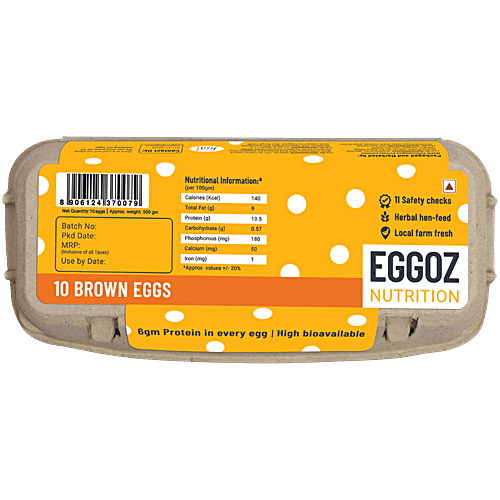 Eggoz Farm Fresh Brown Eggs, 10 pcs  