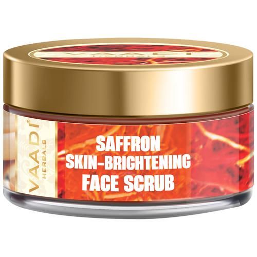 Vaadi Saffron Skin-Whitening Face Scrub - With Walnut Scrub & Cinnamon Oil, 50 g  