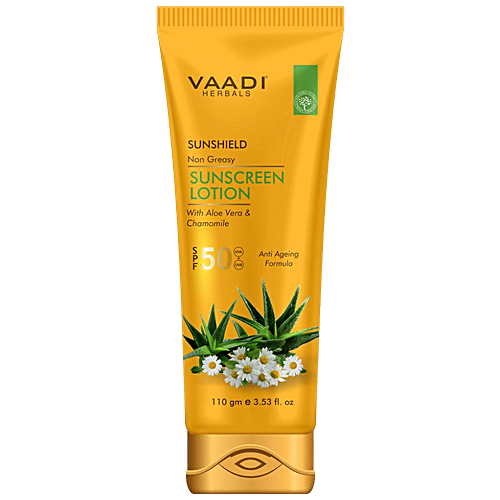 Vaadi Sunscreen Lotion SPF-50 - With Aloe Vera & Chamomile, 110 ml  