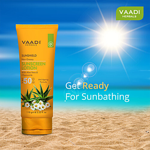 Vaadi Sunscreen Lotion SPF-50 - With Aloe Vera & Chamomile, 110 ml  