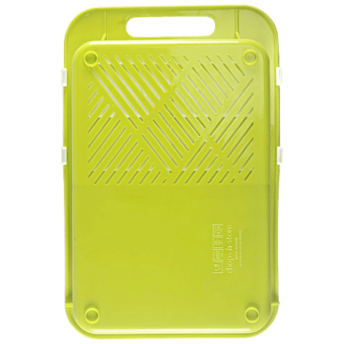 Joyo Chop N Store Shopping Board - With Tray & Strainer, Tough Durable, Green, 1 pc