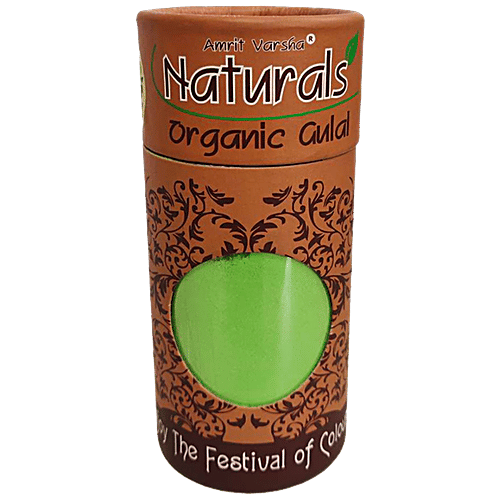 Amrit Varsha Holi Colours - Naturals Organic Gulal, Light Green, 100 g  