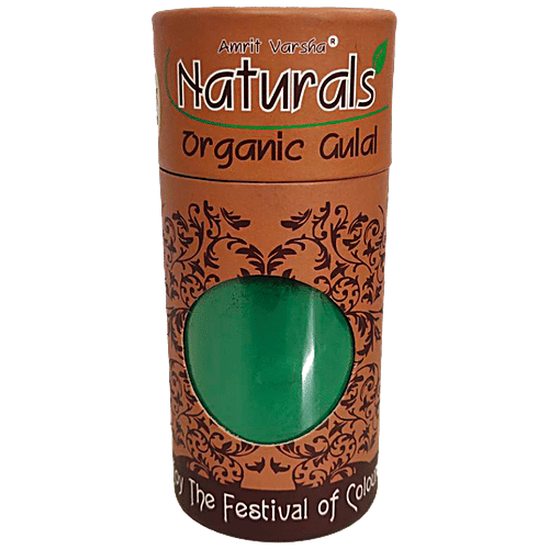 Amrit Varsha Holi Colours - Naturals Organic Gulal, Green, 100 g  