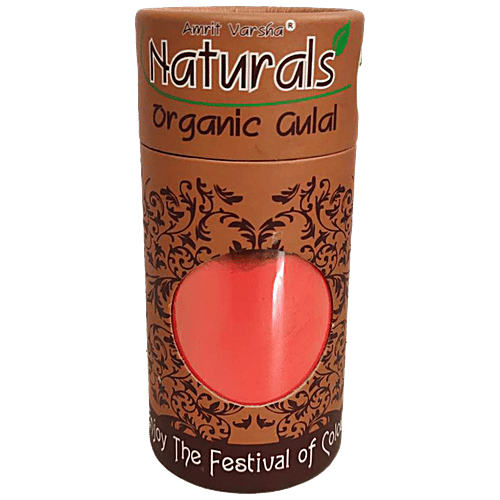 Amrit Varsha Holi Colours - Naturals Organic Gulal, Red, 100 g  