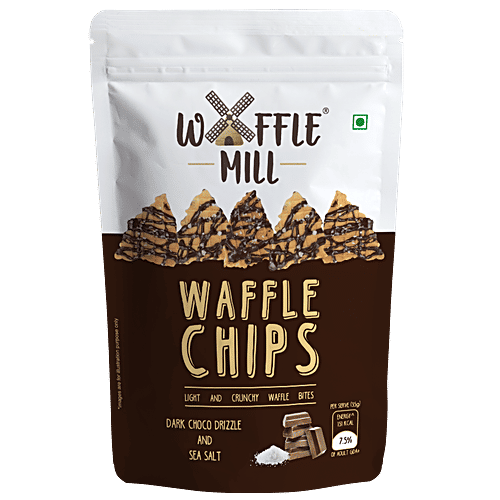 Buy Waffle Mill Waffle Chips Dark Choco Drizzle & Sea Salt Online at