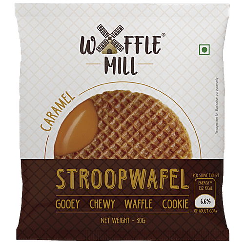 Waffle Mill Stroopwafel Waffle Cookie - Caramel, 30 g Pouch
