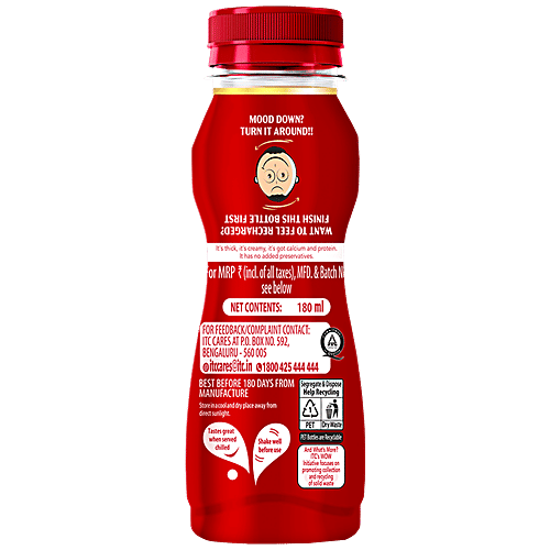 Sunfeast Badam Milkshake With Real Almond Bits, 180 ml Bottle Thick & Creamy Almond Milkshake, Enriched With Calcium & Protein, No Added Preservatives