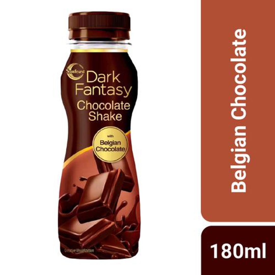 Sunfeast Dark Fantasy Chocolate Shake - With Belgian Chocolate, 180 ml Bottle