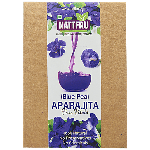 Nattfru Herbal Aparajita Tea Powder - Blue Pea Pure Petals, 0.75 g (3 Sachets x 0.25 g Each) 