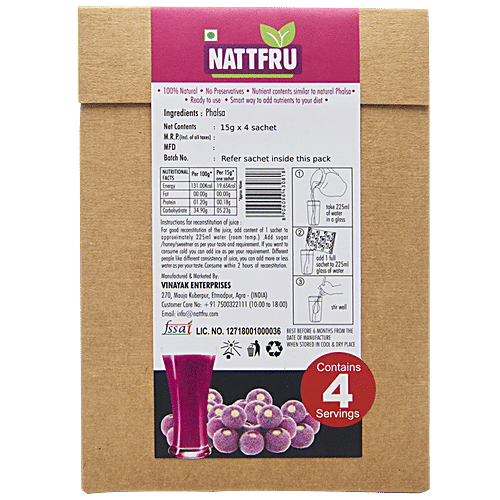 Nattfru Nattfru phalsa-fruit-juice-powder-real-fruit-only-no-added-sugar 60 g Sachet, 60 g Sachet 