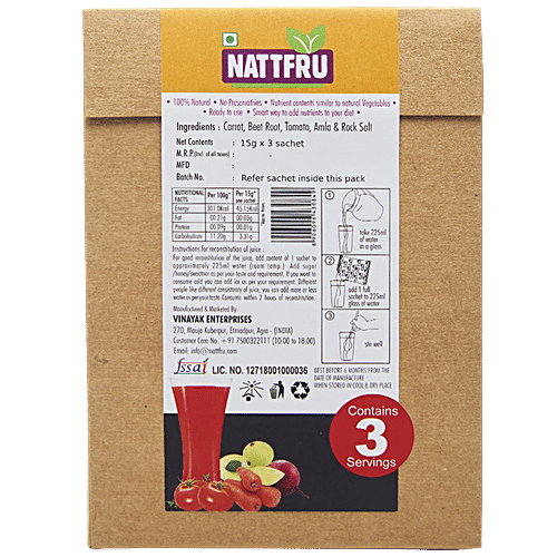 Buy Nattfru Vegetable Juice Powder Real Fruit Only, No Added Sugar