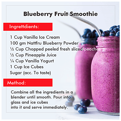 Nattfru Blueberry Fruit Juice Powder - Real Fruit Only, No Added Sugar, 45 g Sachet 