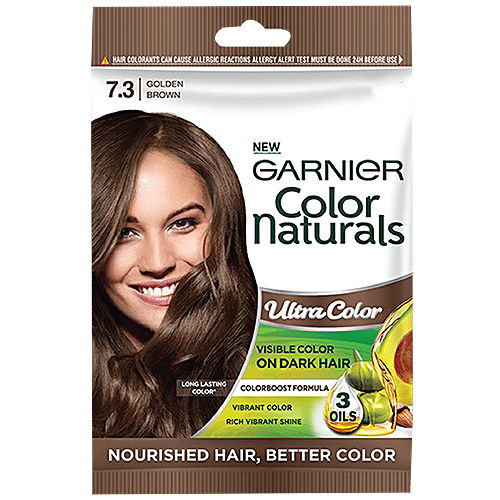 Garnier Hair Colour - Color Naturals Creme Riche Sachet, 60 g Shade 7.3, Golden Brown